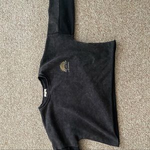 Garage cropped grey hoodie